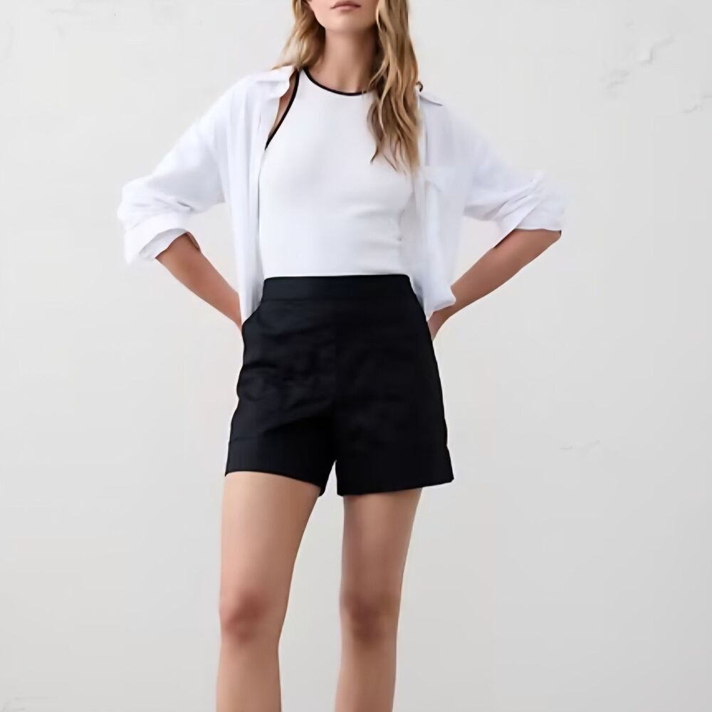 Banana Republic Black High-Rise Tailored Shorts